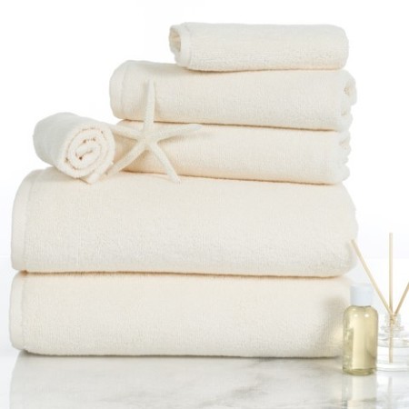 HASTINGS HOME 6-piece 100-percent Cotton Towel Set with 2 Bath Towels, 2 Hand Towels and 2 Washcloths (Ivory) 697498LTP